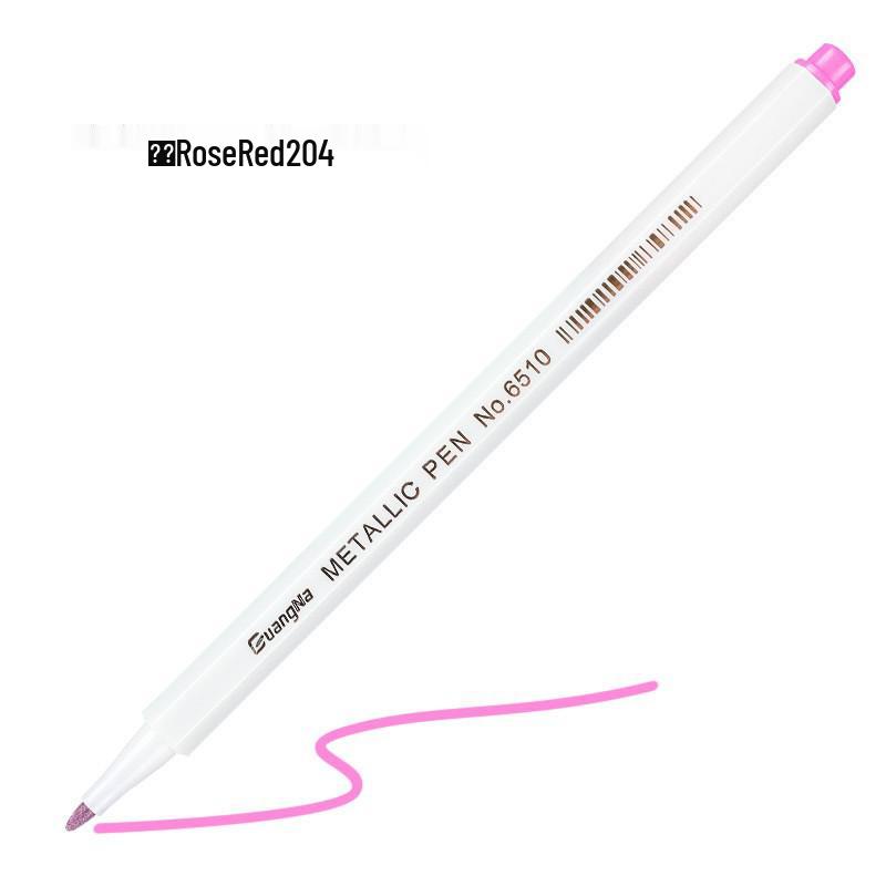 Guangna 6510 Metallic Signature Pen - Hard Tip Watercolor & Outline Pen for Drawing & Design