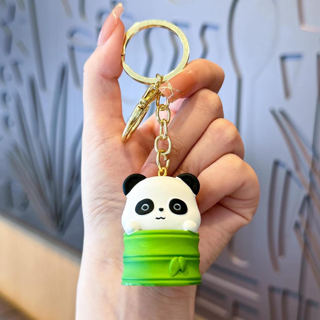 Red Panda Rabbit Resin Keychain - Cute Charm for Women's Bags