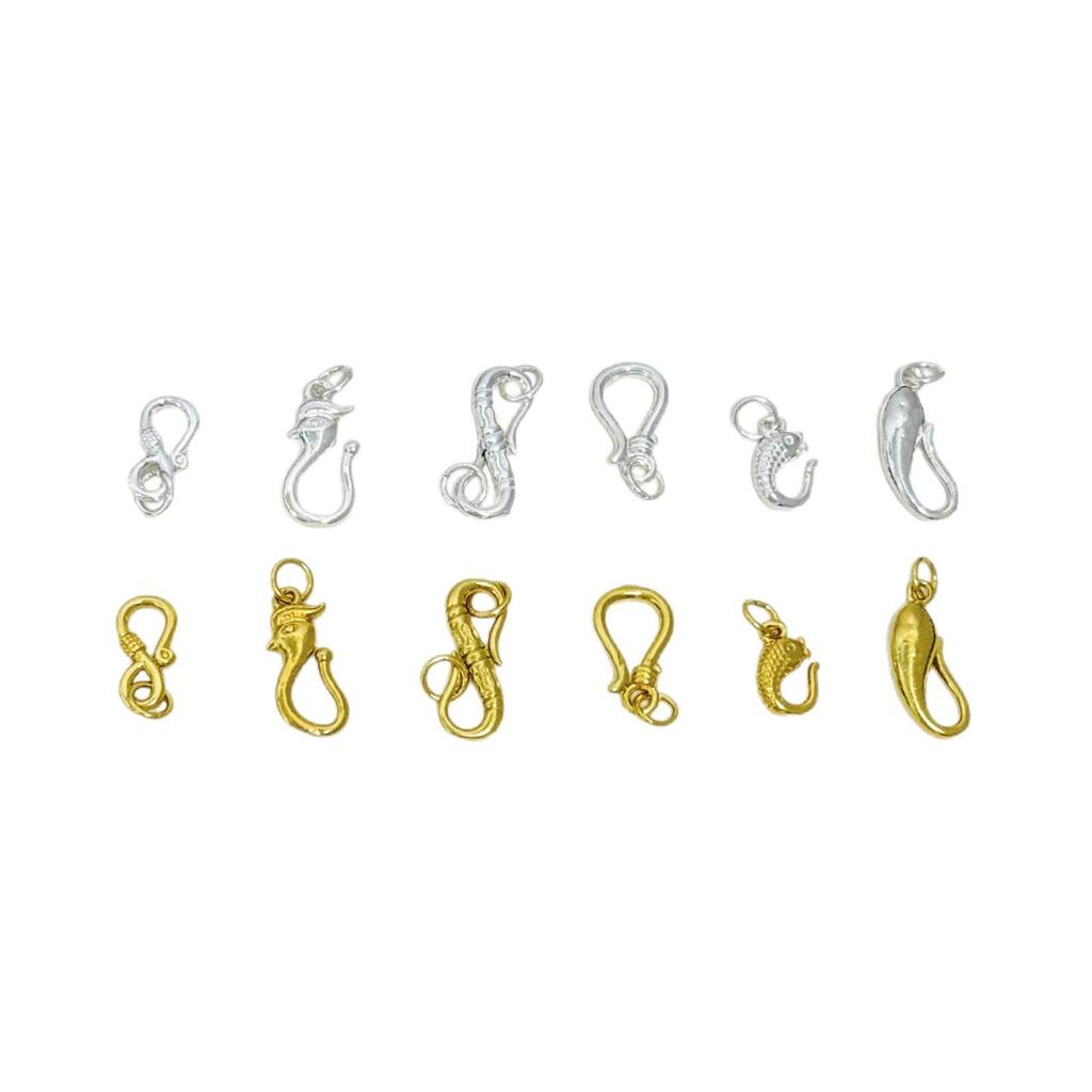 S999 Sterling Silber & Gold Hummerklauen-Verschlussverbinder für DIY-Halsketten, Armbänder & Schmuckflechten.