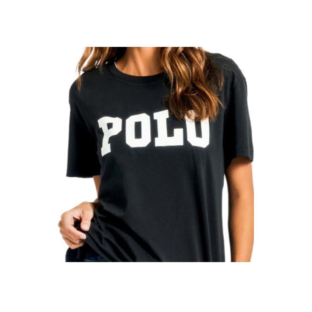 Polo Ralph Lauren Logo Print Pullover Short Sleeve T-Shirt Women tops Black 211744685-001