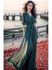 Stylish Green Chiffon Ankle-Length Beach Dress - 2025 Summer Collection