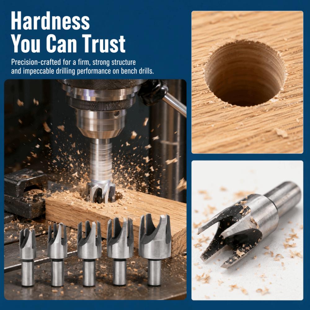 4 pezzi 45# Acciaio al Carbonio Tassellatore per Legno Utensile Punte in Acciaio ad Alto Carbonio Per Lavorazione del Legno