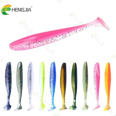 HENGJIA 10 pçs macio shad iscas paddle cauda isca de silicone 5cm 1.2g / 7cm 2.2g pesca no mar swimbait wobbler equipamento artificial