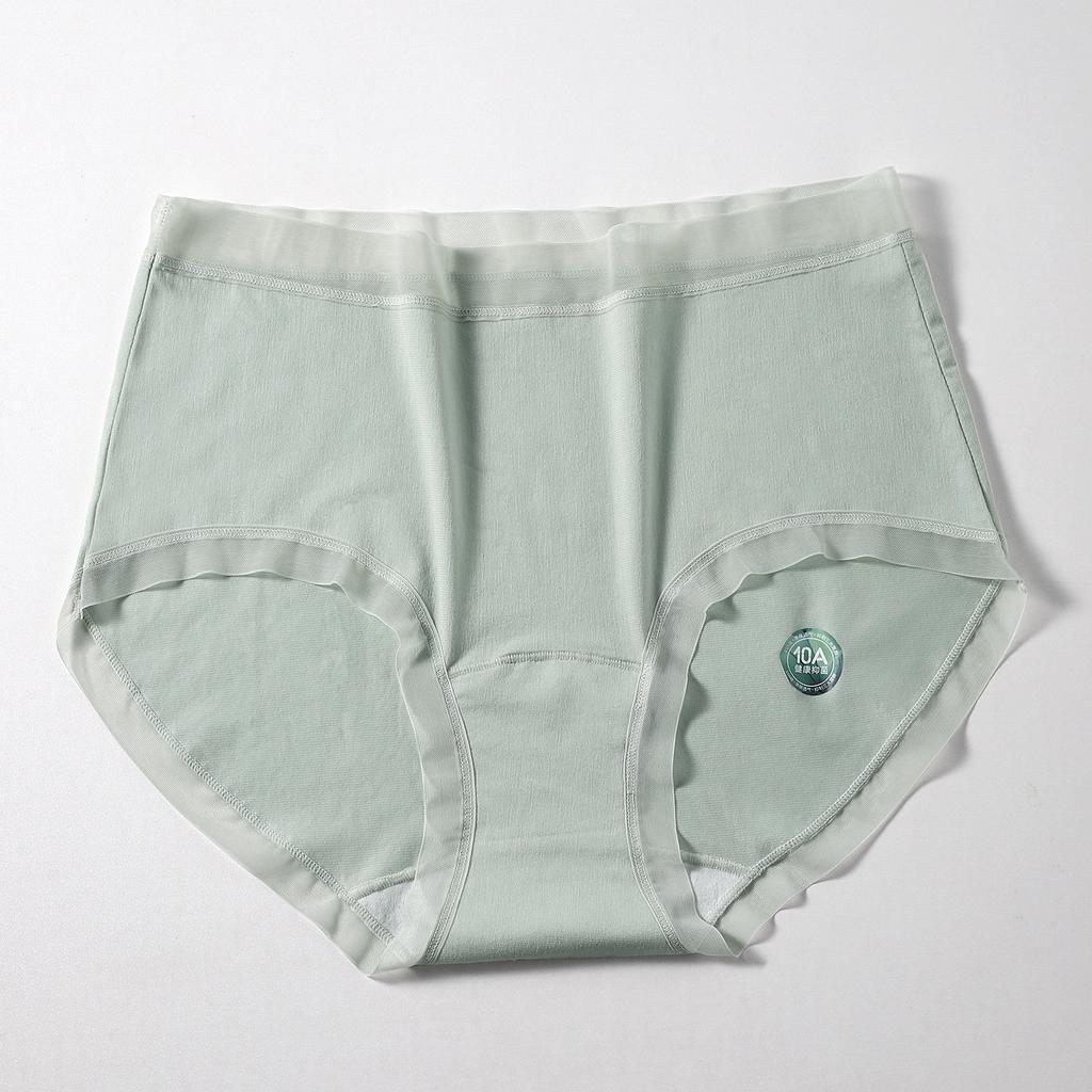 Women's Spring and Summer Lace Side Skin Friendly Breathable Antibacterial Middle Waist Triangle Briefs