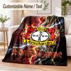 Custom Text Flannel Blanket Bayer Leverkusen Football Print Warm Cozy Blanket Home Sofa Bedding