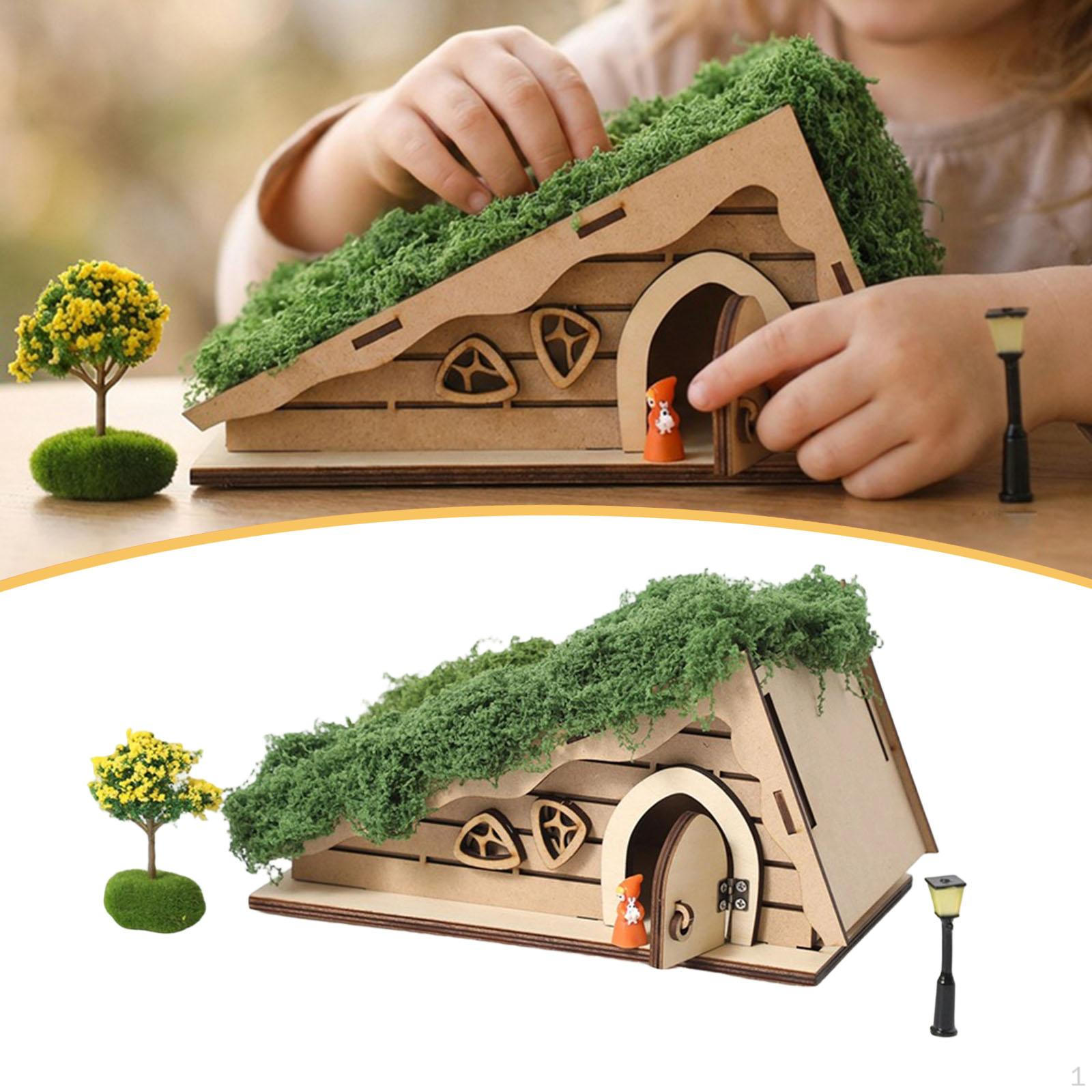 

DIY Miniature Dollhouse Kits Tiny Building Home Decor with Street Light Model Mini House
