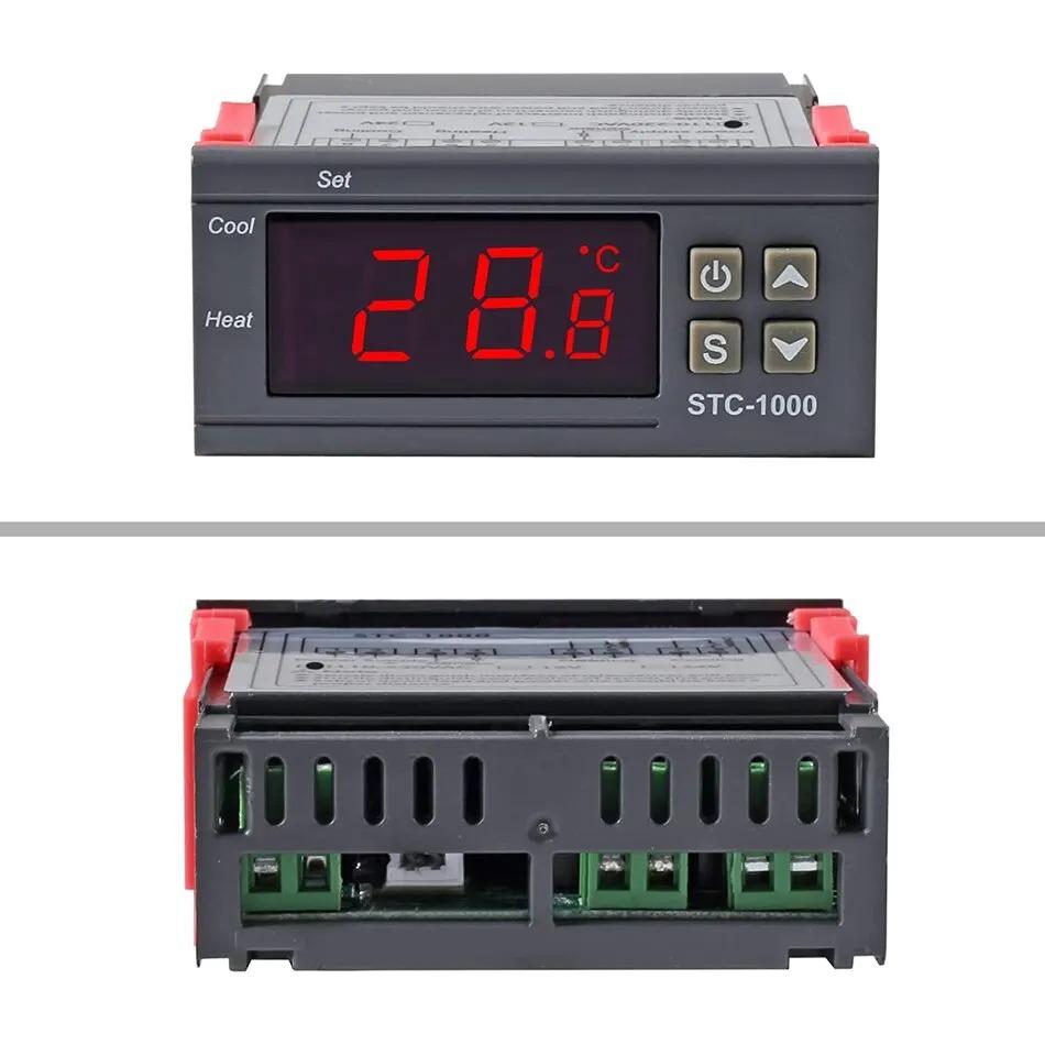 LED Digitaler Temperaturregler, Thermostat, Temperaturregler, Inkubatorrelais, Heizen und Kühlen 12 V 24 V 220 V STC-1000