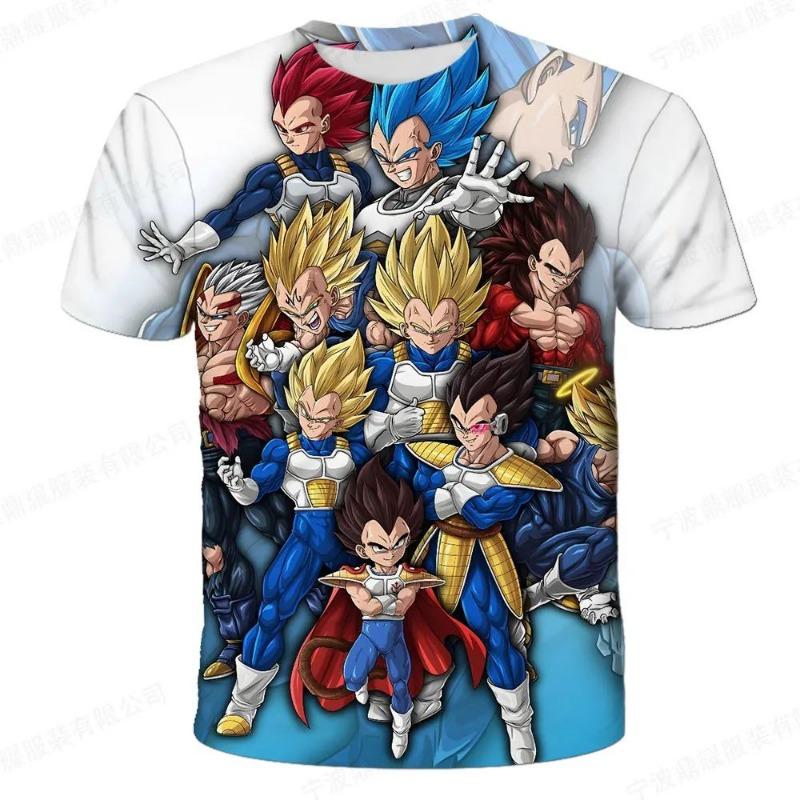 2026 New Dragon Ball 3D Printed T-shirt for Children's Clothing, Adult Summer Short Sleeved Anime T-shirt,casual and Fashionable