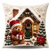 Skin-friendly Xmas Pillowcase 45cm 17in Cushion Cover 3D Illusion Christmas Pillow Covers  Bedroom