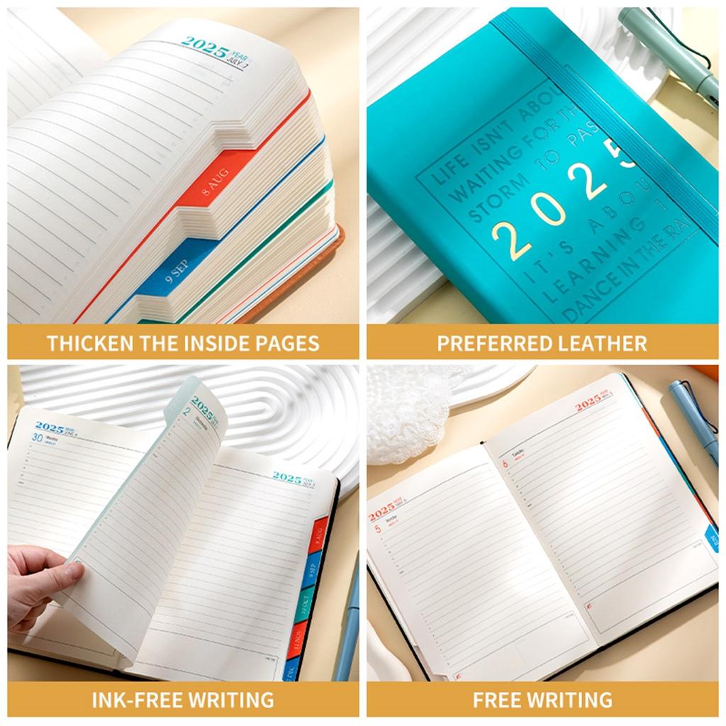 2025 Calendar, 365-day Planner, Time Efficiency Manual Calendar Notebook With Straps