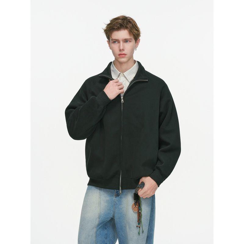 Dream Made American-Style Cleanfit Stand-Up Collar Cardigan Sweatshirt for Men, Spring and Autumn Heavyweight Casual Versatile Jacket