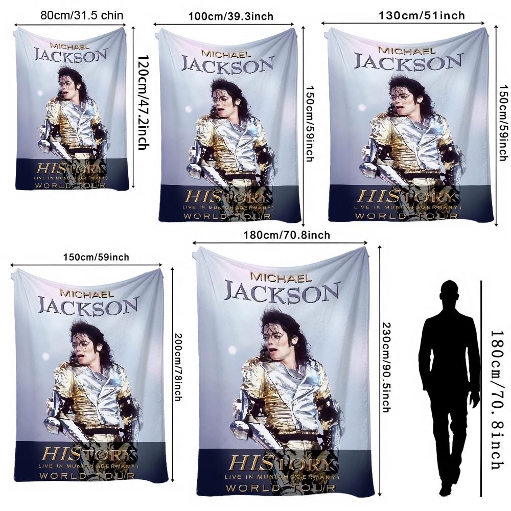 Michael Jackson History World Tour Flannel Printed Blanket Cozy Comfortable Throw Blanket For Bedroom Sofa Bed Party Decor New Year Gift