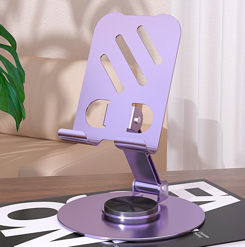 Rotating Aluminum Phone & Tablet Holder - Multifunctional Folding Stand for Live Streaming & Online Classes