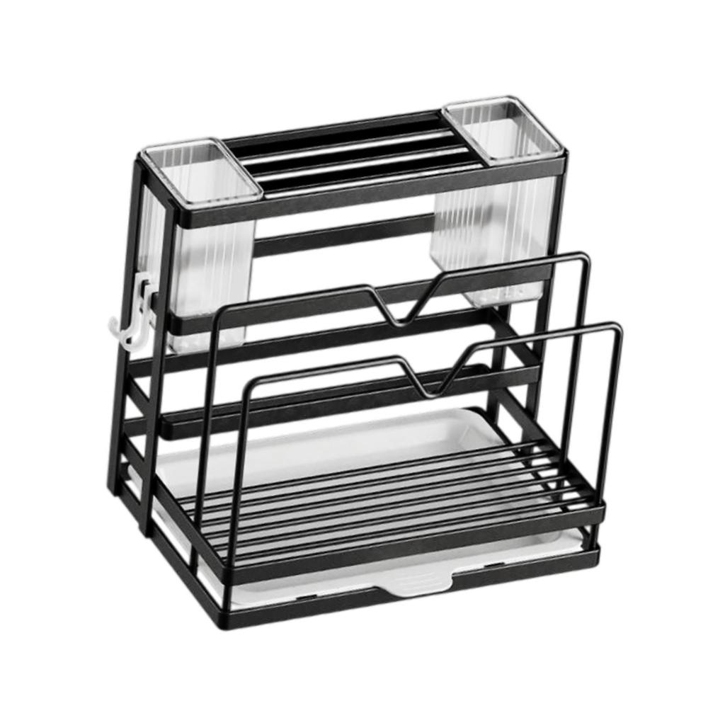 Kitchen Cutlery Holder Practical Counter Drying Rack Organizer Storage Rack for Soap Cutting Board Pot Pan Lid Household Bar