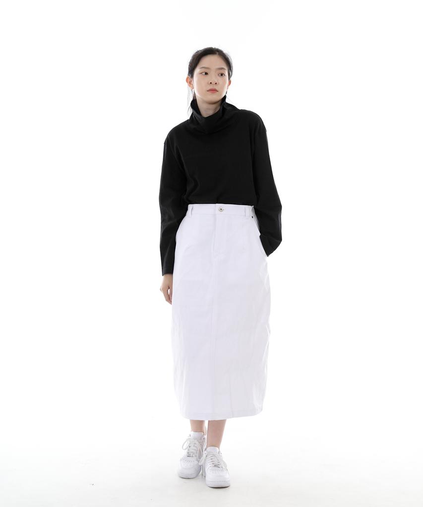 Seinteukeulu Wide Dome Half Band Long Skirt Wdh-1303 White