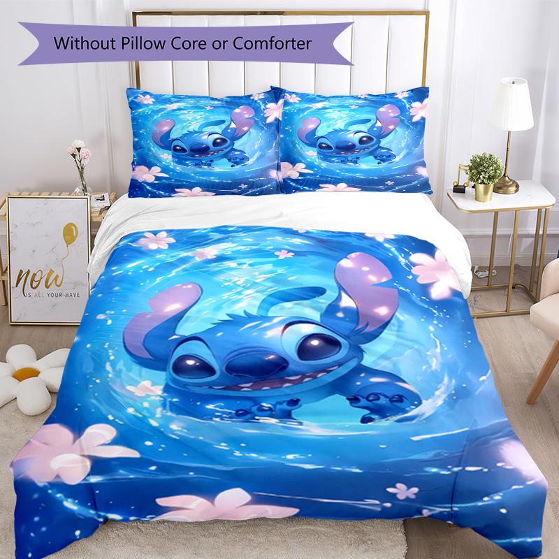 3pcs Stitch Bedding Set Duvet Cover Closure Includes 1 Duvet Cover & 2 Pillowcases, Soft and Comfortable for All Seasons.