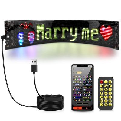 Programmierbares Smart USB 5V LED Pixel Matrix Display Bluetooth APP Auto Werbung Licht Zeichen Scrollen Text Animation Muster