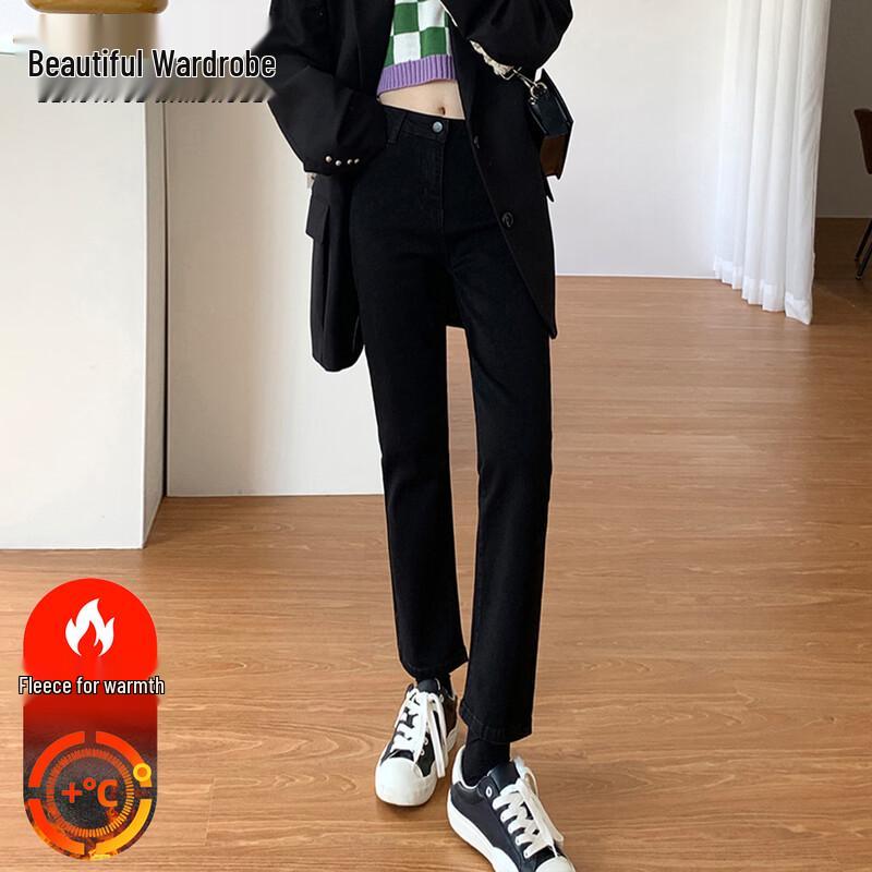 Beautiful Wardrobe Women s Fleece-Lined High-Waist Skinny Jeans 28