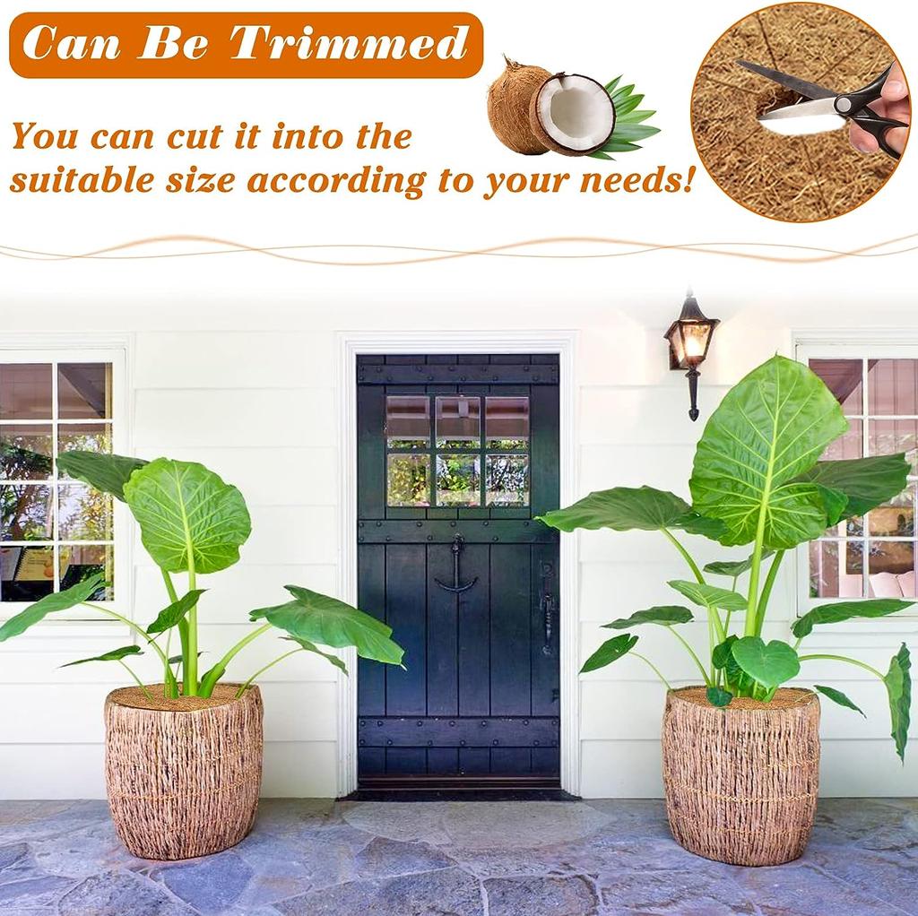 3Pcs Coconut Fibers Mulch Ring Tree Protector Mat Plant Cover Mulch Mat Weed Mats Coco Coir Mulch Ring for Indoor Outdoor Trees, Tree Plant Ring Mats