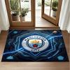 Manchester City Design Crystal Velvet Rug Soft Decorative Mat for Bedroom Entrance