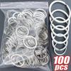10-100pcs 25/30mm Stainless Steel Key Rings Round Flat Line Split Rings Keyring for Jewelry Making Polished Keychain DIY Finding