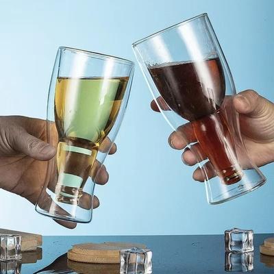 Drinkware Transparent Double Glass Cup High Temperature Resistance Exquisite Coffee Mug Bottle Style Champagne Cup Restaurant