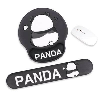 Newseego Muñequera de Teclado Ratón Integrado en Teclado Palma de la Mano Brazo Memoria del Brazo Reduce Muñeca Para Descanso de Panda, Cojín, Almohadilla, Juego de 2 Piezas, Descanso, Descanso, Descanso,