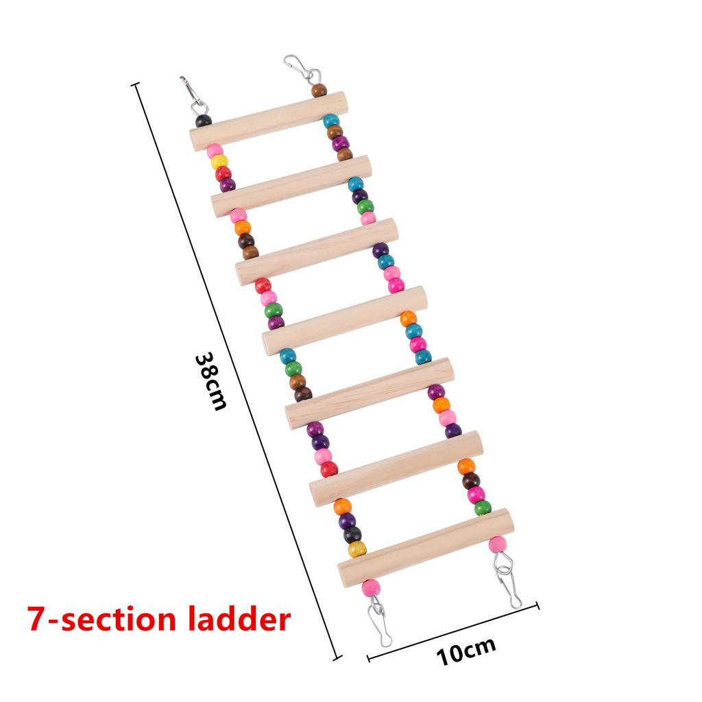 Bird Toys Set Swing Chewing Training Toys Small Parrot Hanging Hammock Parrot Cage Bell Perch Toys With Ladder Pet Supplies 1pc