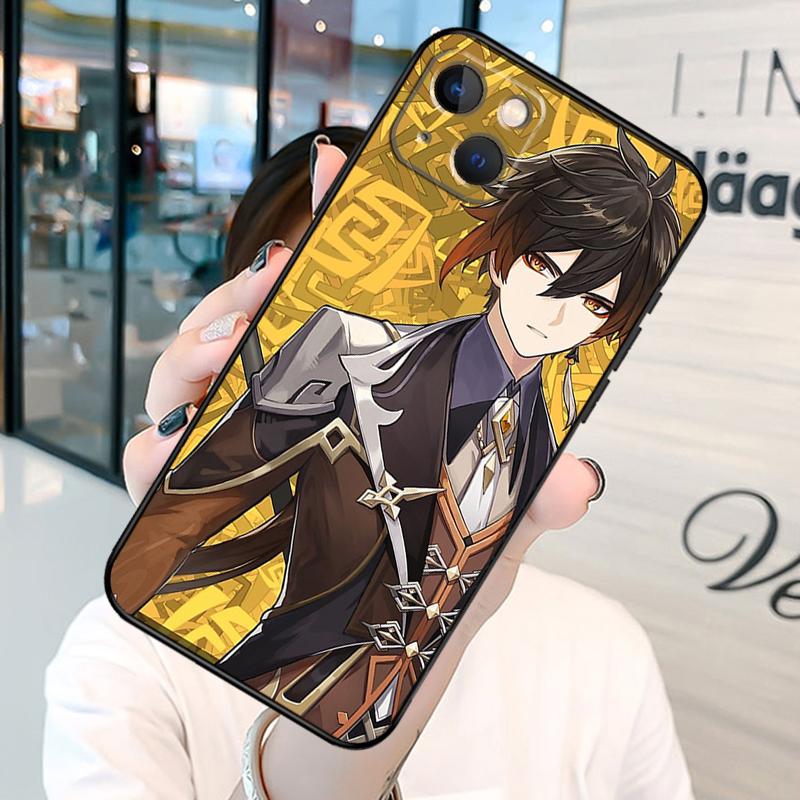 Zhongli Genshin Impact Phone Case For iPhone 13 12 Mini 11 14 15 16 Pro Max Plus X XS Max XR Cover Shell