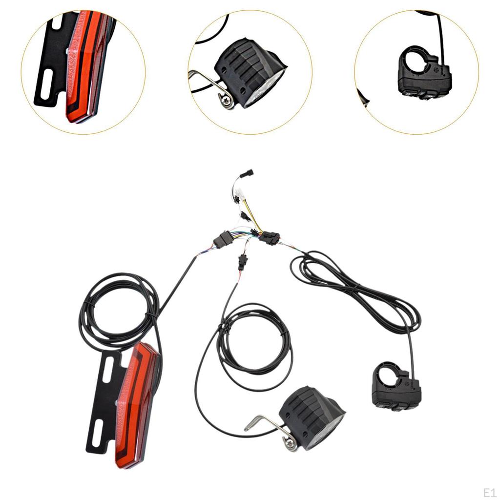 Ebike Headlight and Rear Light Electric Bicycle Front Horn Replacement Cycling
