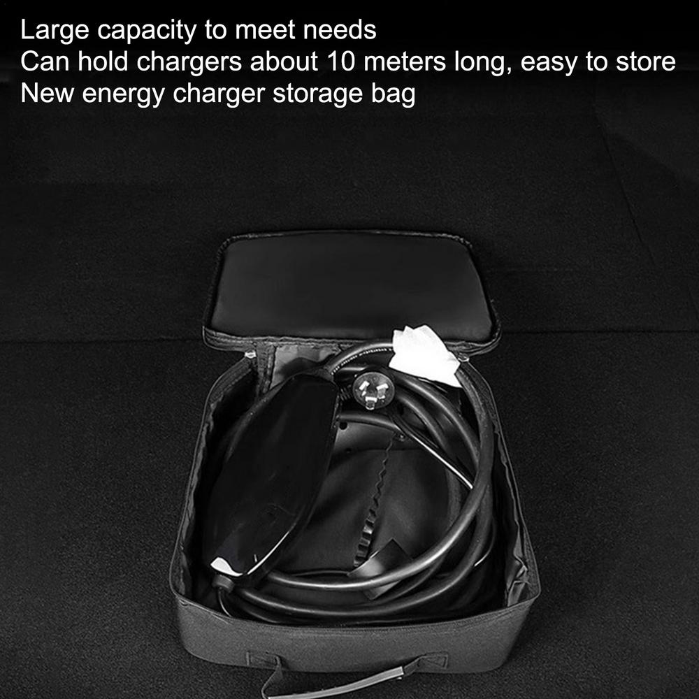 Ev Charger Cable Organizer Bag Portable Electric Vehicle Cable Organizer Waterproof Electric Car Charger Case Carry Bag For Ev