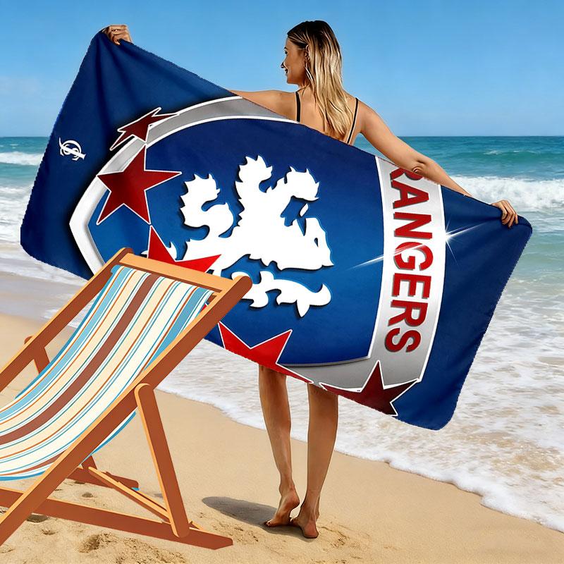 Rangers FC Print Beach Towel, Large Soft Quick Dry Towel for Beach Camping Swimming