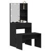LED Vanity Table Set 2 pcs Black Oak Effect Particleboard