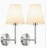 American-Style Wireless RGB Wall Lamp with Remote Control and Fabric Shade for Bedside, Living Room, or Stairwell