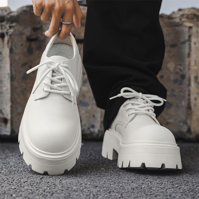 men luxury fashion wedding party dress platform shoes lace-up original leather oxfords shoe black white sneakers cool footwear