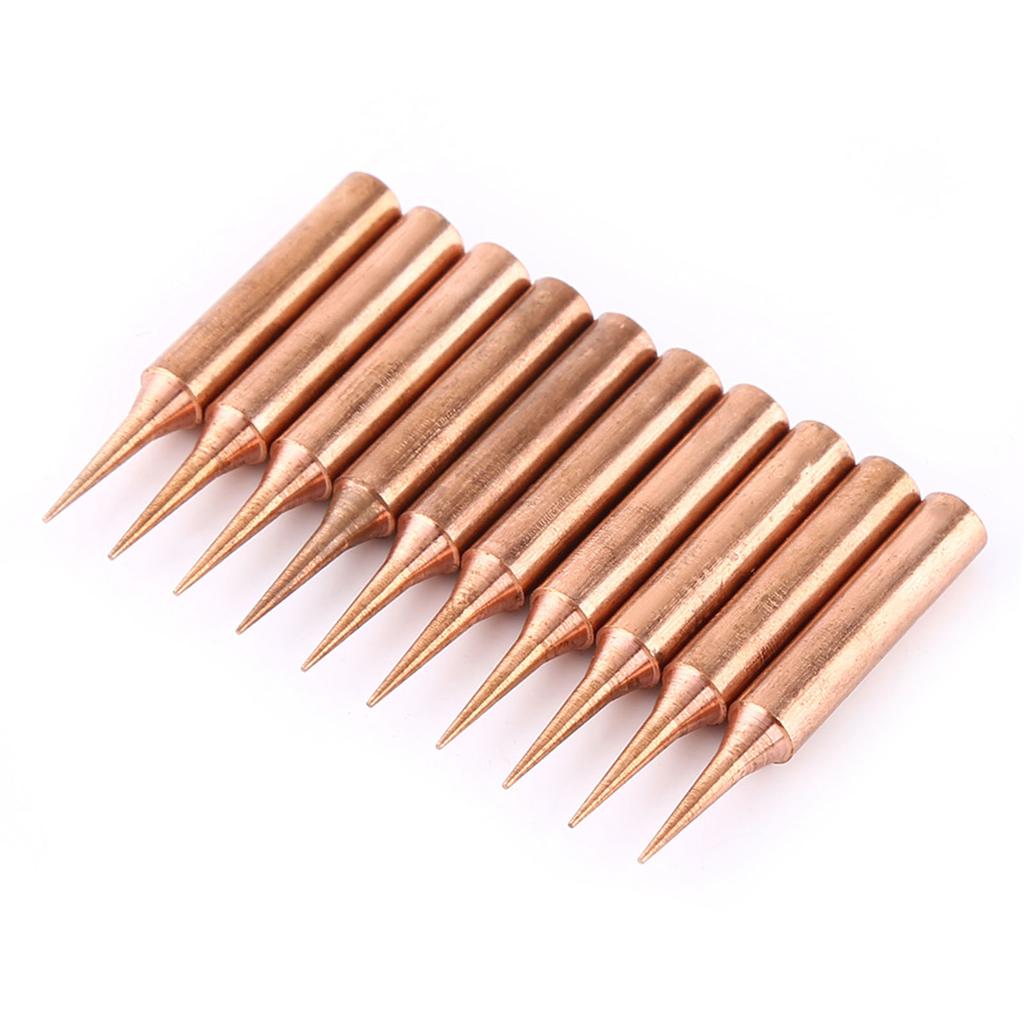 10Pcs Pure Copper Low Temperature Soldering Iron Solder Tips Station Tool 900M T I