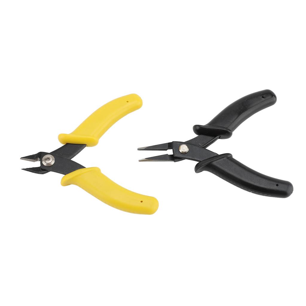 2Pcs Flat Nose Pliers Set Metal Soft Wire Cutters for Jewelry Making Wire Bending Tool Kit