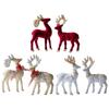 2 Pieces Christmas Reindeer Statues Sculptures for Bookcase Cabinet Tabletop