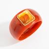 Solid Resin Wide Wrist Band Vintage Amber Amber Tone Bracelet Resin Bangle  Street Photo Shoot