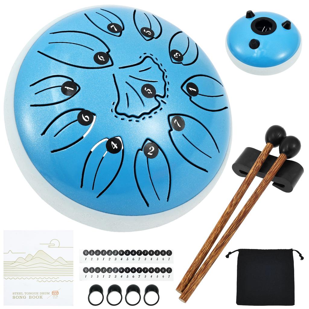 Steel Tongue Drum Portable Rain Drum Hand Pan Drum Percussion Musical Instruments For Yoga Meditation Musical Toy Relief Tool