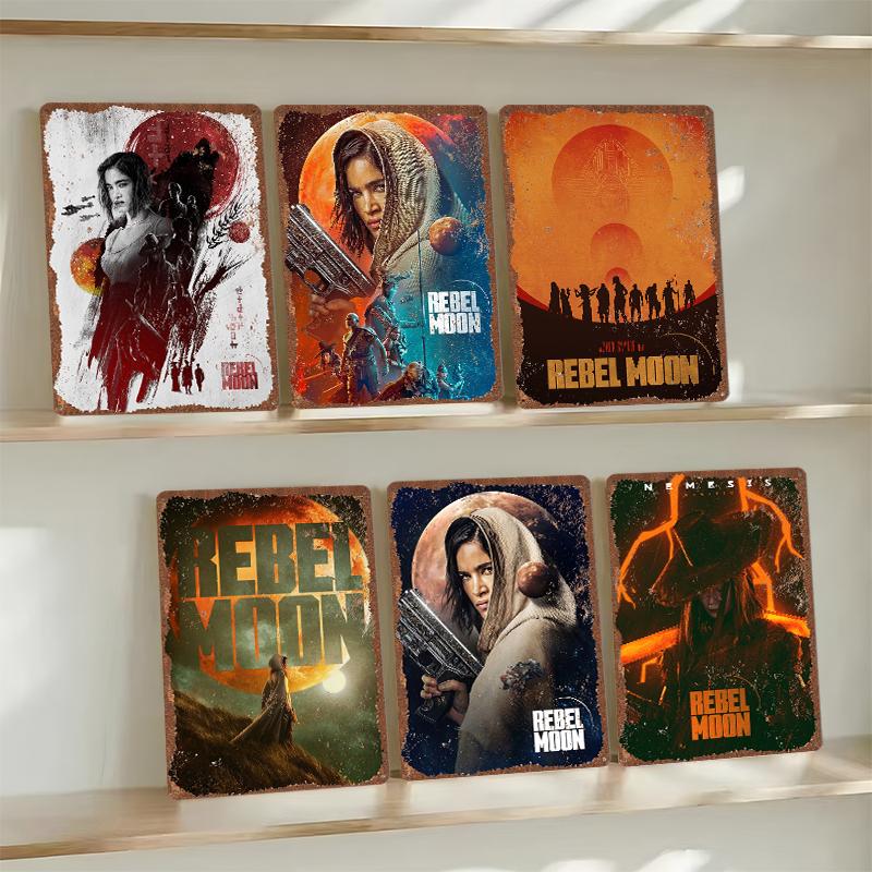 Rebel Moon Print Tinplate Posters Customizable Wall Art Retro Vintage Metal Tin Signs for Home and Decoration Gaming Desk Decor