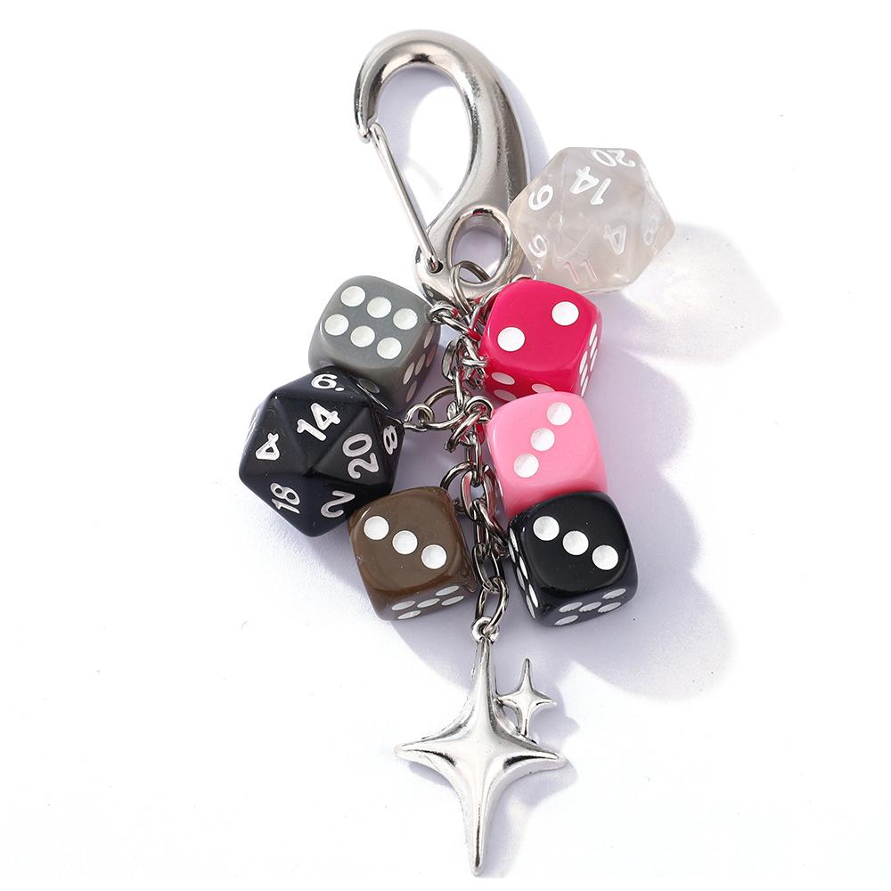 

Панк Хип-хоп Черные Кости Нет. 8 Бильярдный брелок Y2K Розовые Счастливые кости Звездный взрыв Подвеска Шармы для сумки Подвески Украшения Аксессуары