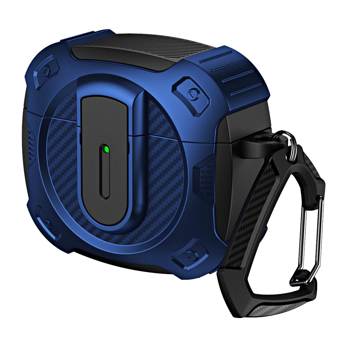 

Чохол для AirPods 4 PC+TPU Дизайн із замком Захисний чохол для навушників з підвісним гачком Blue