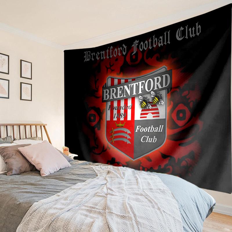 Brentford Football Club Crest Tapestry, Unique Design Tapestry, Wall Decor for Bedroom,Livingroom, Playroom,Heartwarming Fan Holiday Gifts