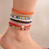 2025 Shell Shell Anklet Colorful Adjustable Small Beads Ankle Bracelet Bohemian Style Rice Bead Anklet Woman