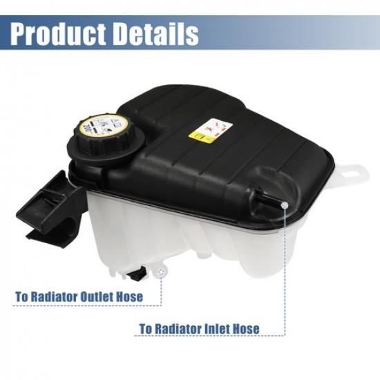 Pack (1) Car Coolant Radiator Reservoir Tank With Cap For Jaguar XJ 2013-