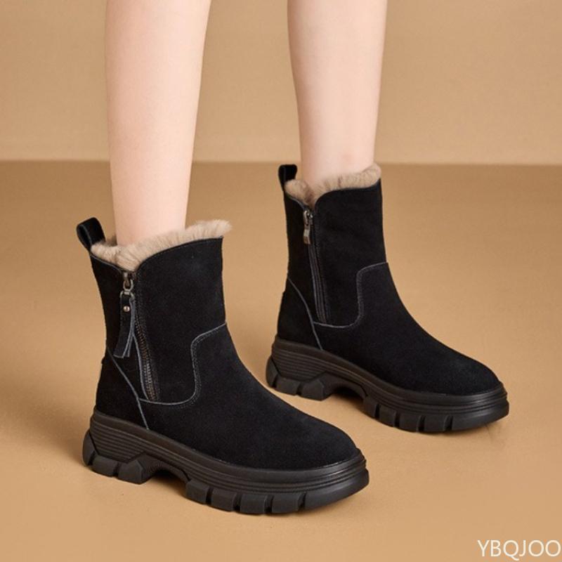 Snow boots for women new winter thick cotton warm short boots casual high top simple comfortable daily casual women's shoes