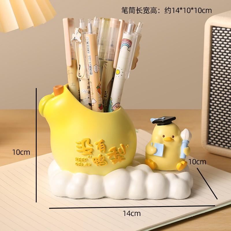 Cute Cartoon Pen Holder Large Capacity Desk Organizer Office Decor Gift Friends