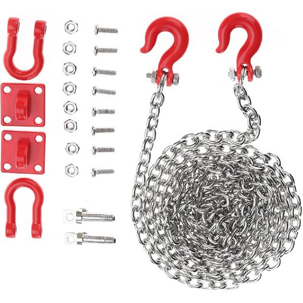 RC Tow Hook Chain, U Shaped Tow Hook Trailer Chain Assemble Parts for RC Climbing Crawler Car 1/18