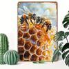 Vintage Bees & Honey Metal Tin Sign for Kitchen Farm Interior Decor